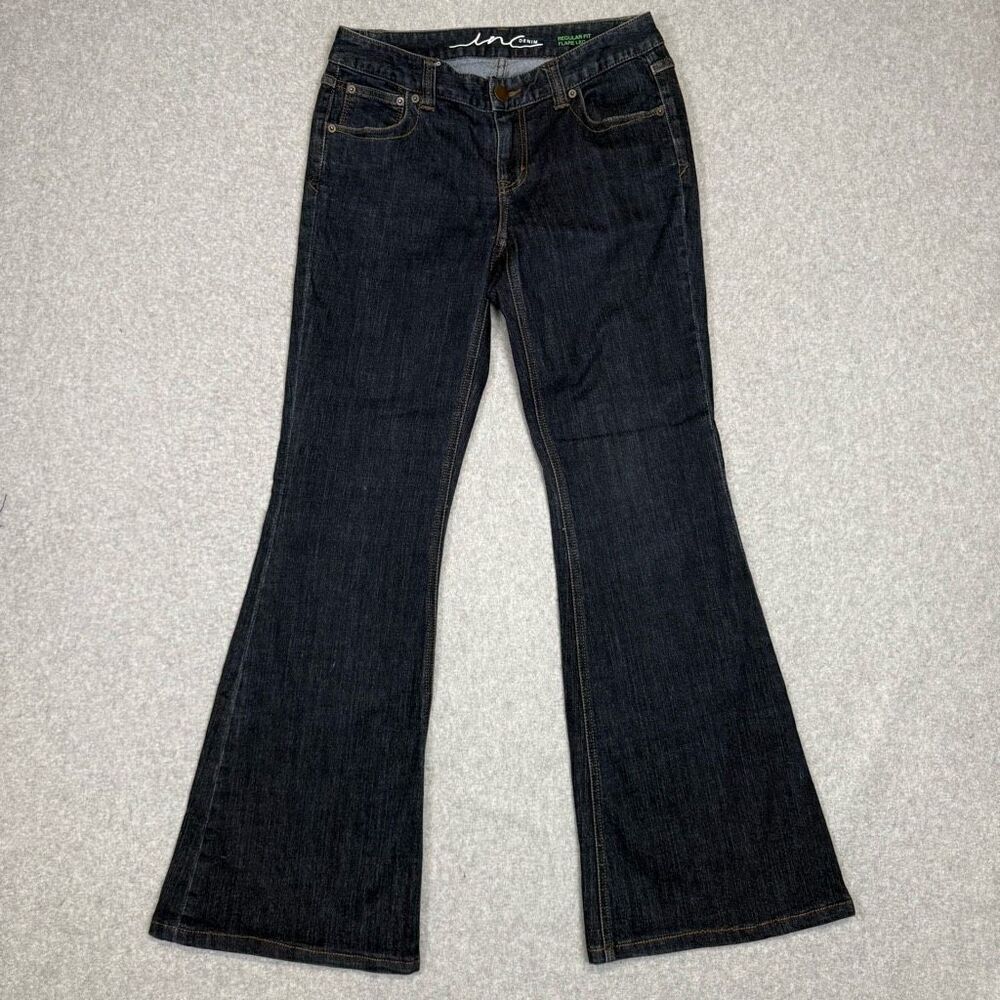 INC Concepts Women's Size 4 Regular Fit Flare Wide Leg Blue Denim Jeans